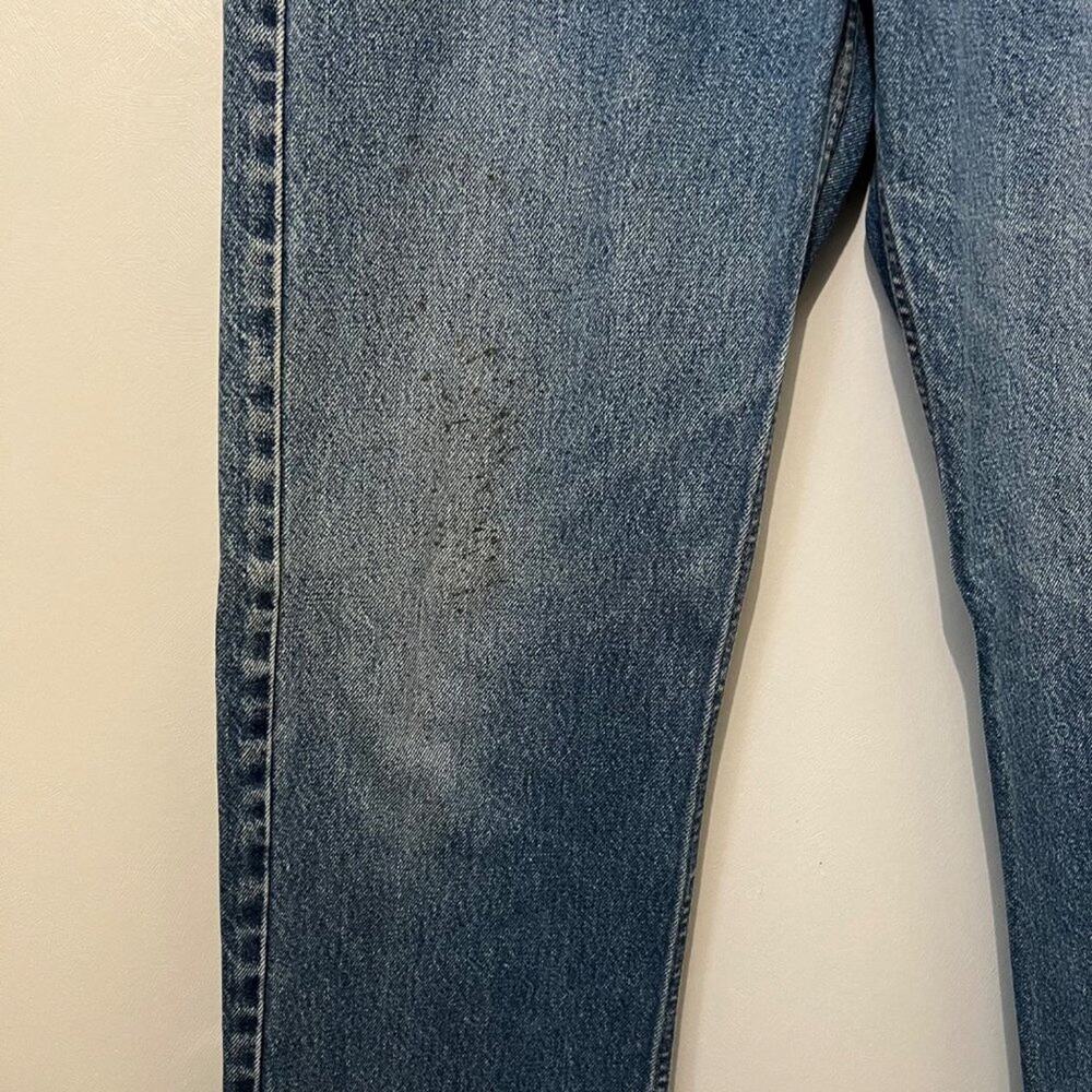 Levi's 505 Regular Fit Straight Leg Workwear Blue Denim Jeans | Men's Size 34X34 - Picture 11 of 13